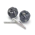 Grey Star & Dotted Ball Front-back Earring Silver - One Size