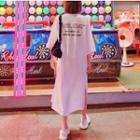 Elbow-sleeve Midi T-shirt Dress As Shown In Figure - One Size