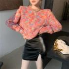 Melange Sweater / Mini Fitted Skirt / Midi A-line Mesh Skirt