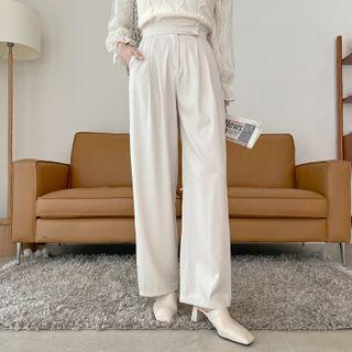 Zip-fly Wide-leg Dress Pants