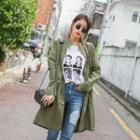 Stand-collar Roll-up Sleeve Parka