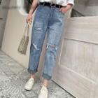 Set: Ripped Harem Jeans + Belt