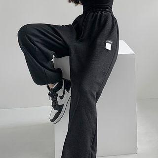 High-waist Drawstring-cuff Wide-leg Sweatpants