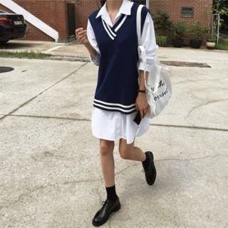 Pleated Loose-fit Shirtdress