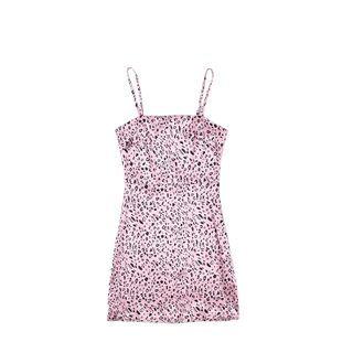 Leopard Print Spaghetti-strap Mini A-line Dress