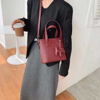 Puppy Doll Faux Leather Snakeskin Grain Crossbody Bag