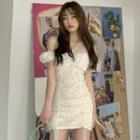 Drawstring Lace Slim-fit Mini Dress