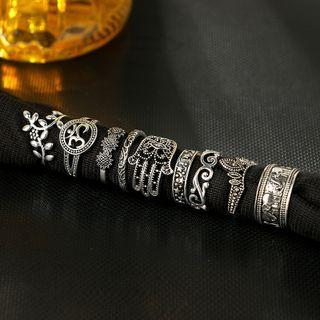 Set Of 9: Ring Set Of 9 - 4618 - Silver - One Size