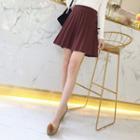 Knit Pleated Mini Skirt