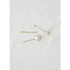 Faux-pearl Hair Pin Set Of 3 Ivory - One Size
