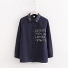 Long-sleeve Letter Embroidery Shirt