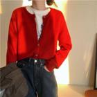 Plain Cardigan / Short-sleeve Printed T-shirt