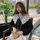 Lace Collar Cardigan White - One Size