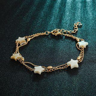 Acrylic Star Layered Anklet Gold - One Size