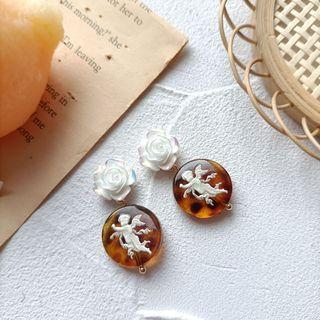 Rose Cupid Resin Dangle Earring
