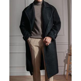 Double-breasted Wool Blend Fleece Coat