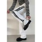 Painted-trim Wide-leg Pants