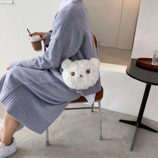 Furry Bear Crossbody Bag White - One Size