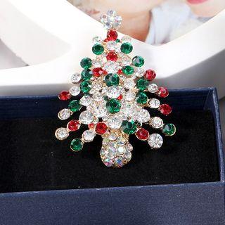 Rhinestone Christmas Tree Brooch As Shown In Figure - One Size