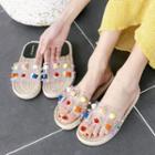 Metallic Studded Slide Sandals