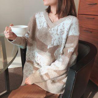 Color Block Sweater Khaki - S