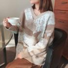 Color Block Sweater Khaki - S