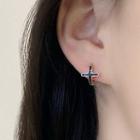Cube Hoop Earring 1 Pair - Silver - One Size