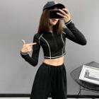 Half-zip Skinny Crop T-shirt