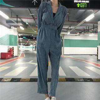 Long-sleeve Plain Jumpsuit