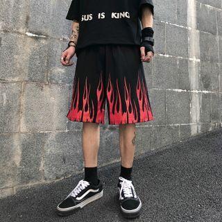Fire Print Shorts