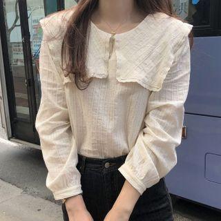Balloon-sleeve Ruffle Collar Blouse