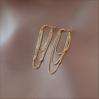 Chain Alloy Fringed Earring 1 Pair - Gold - One Size