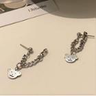 Chain Strap Bear Earring 1 Pair - 925 Silver - Silver - One Size