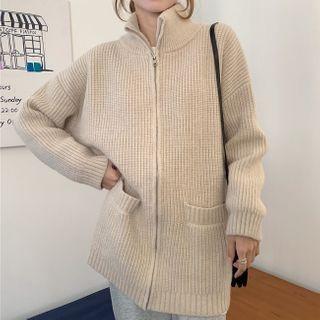 Zip Cardigan Almond - One Size