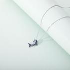 925 Sterling Silver Rhinestone Dolphin Pendant Necklace Xk07 - As Shown In Figure - One Size