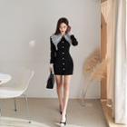 Crochet-collar Coatdress