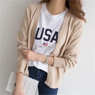 Buttoned Lightweight Knit Cardigan