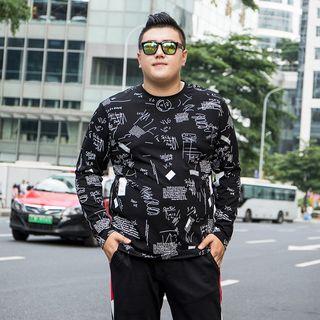 Plus Size Long Sleeve Printed T-shirt