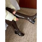 Block-heel Zip-back Long Boots