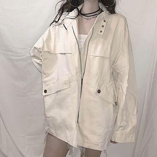 Long Zip Jacket Almond - One Size