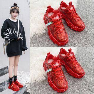 Glitter Platform Athletic Sneakers
