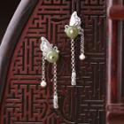 925 Sterling Silver Butterfly Gemstone Dangle Earring 1 Pair - As Shown In Figure - One Size