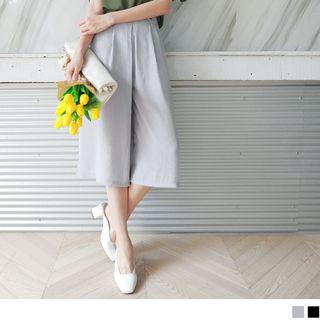 Chiffon Side Belted Culotte Pants