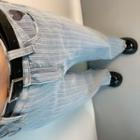 Straight Leg Print Side-split Jeans