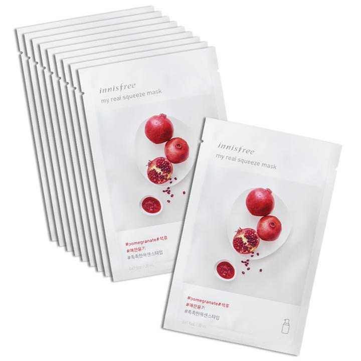 Innisfree - My Real Squeeze Mask (pomegranate) 10 Pcs