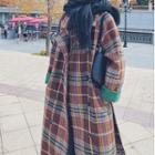 Plaid Double-breasted Panel Wool Coat