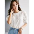 Frilled Pleated-trim Blouse