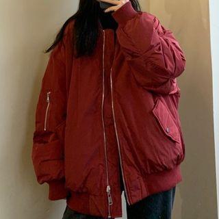 Padded Bomber Jacket As Shown In Figure - One Size