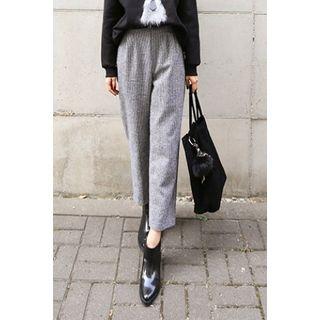 Houndstooth Wide-leg Pants