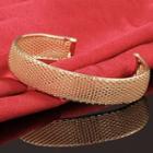 Fashion Simple Plated Rose Gold Mesh Open Bangle Rose Gold - One Size